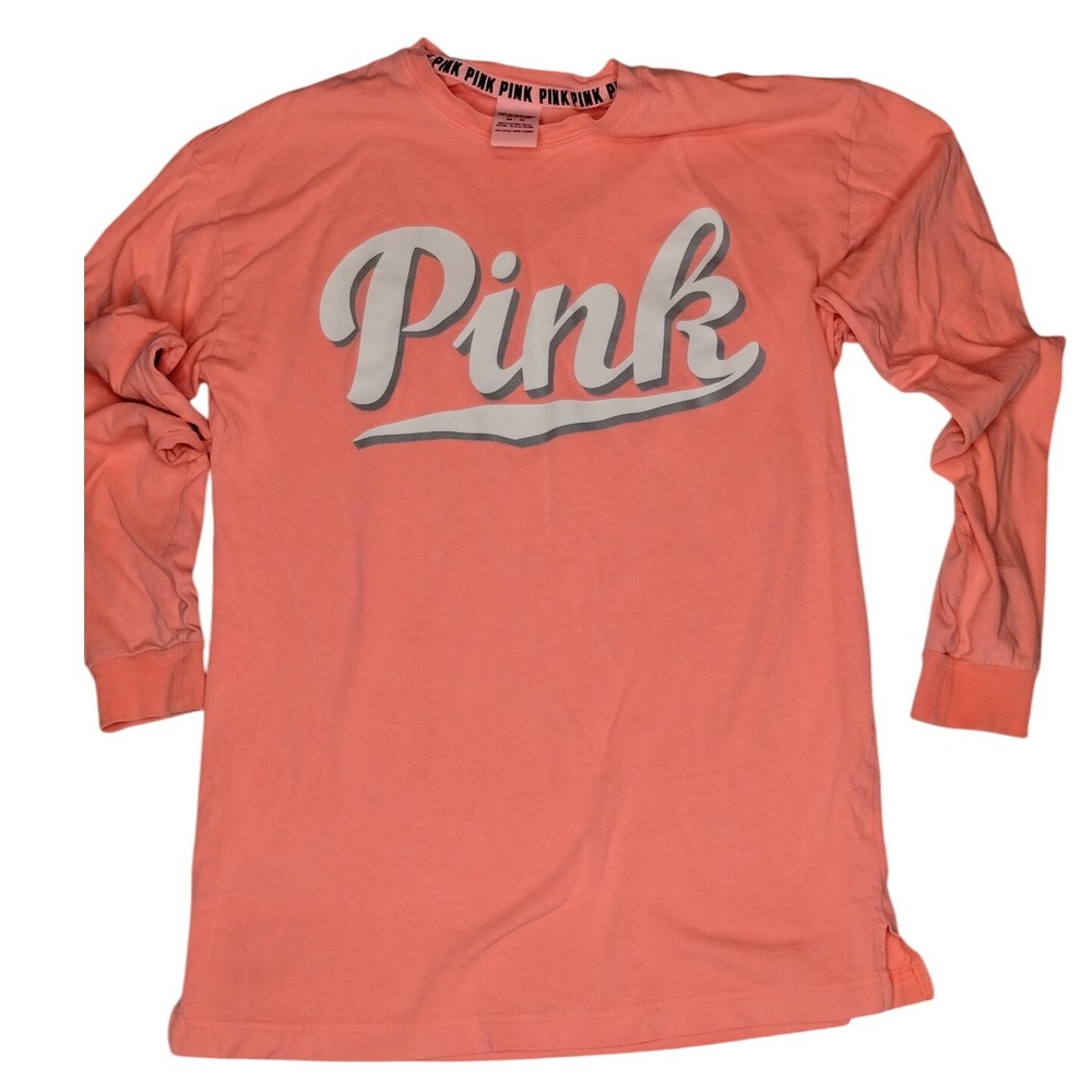 Pink‎ Victoria's Secret Long Sleeve T-Shirt Top Graphic Tee XS